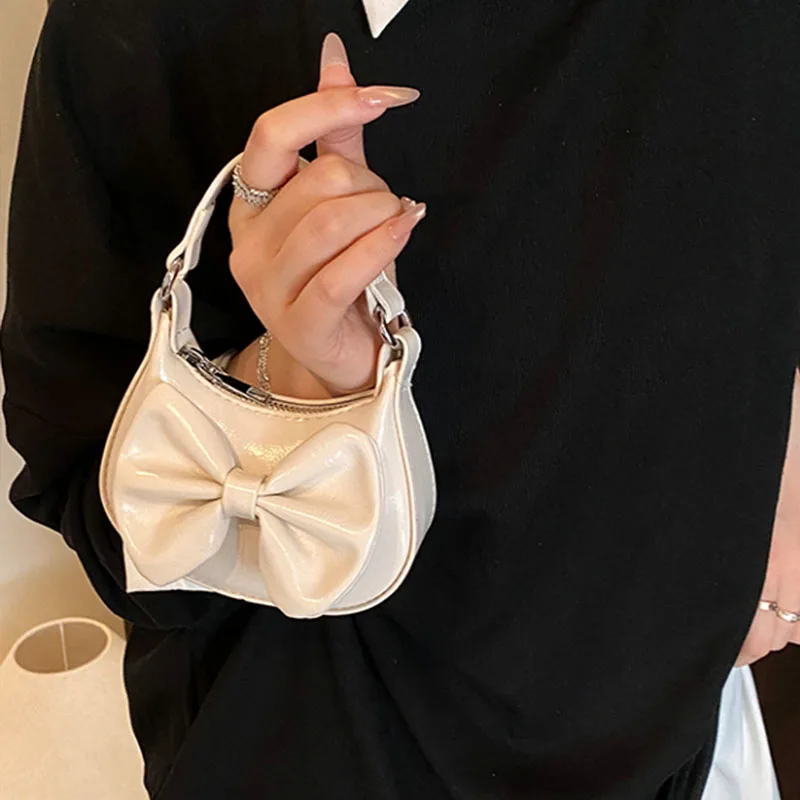 

Красная мини-сумка с бантом, женская летняя новая корейская модная изысканная сумка через плечо на молнии, высококачественная милая сумка на одно плечо