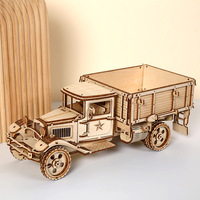 OUZEY 3D Wooden Truck Model, DIY Construction Vehicle Puzzle, Educational Engineering Toy for Teens