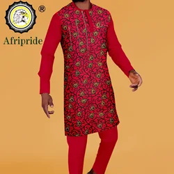 African Clothes for Men Print Shirts and Match Pants 2 Piece Set Dashiki Outfits Tribal Attire Kaftan Blouse Tracksuit A2216038