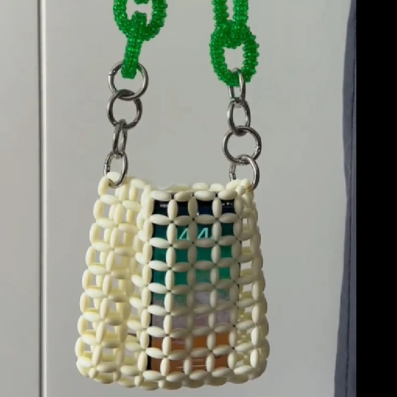 Beaded Bag Portable Green Handheld Designer Women Handbags Handmade Purses Luxury Top-Handle Ladies Exquisite Elegant Fashion