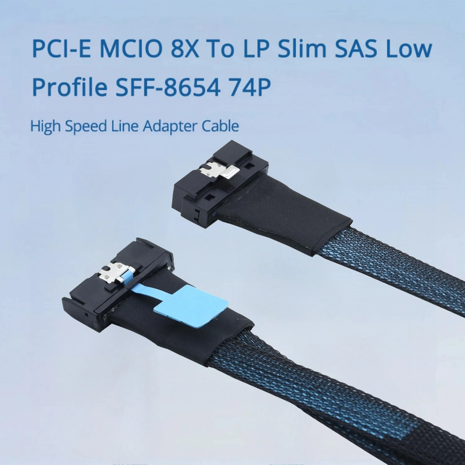 New PCI-E MCIO 8X To LP Slim SAS Low Profile SFF-8654 74P High Speed Data Server Hard Disk Drive Line Adapter Cable 0.5M 0.8M 1M