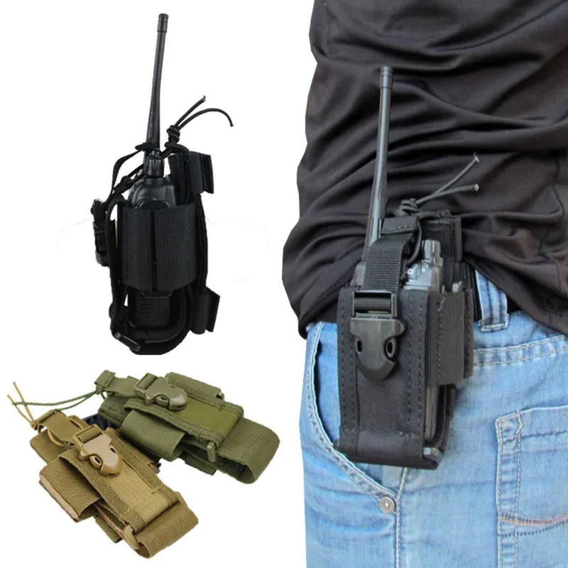 Tactical Molle Radio Pouch Walkie Talkie Holster Nylon Waist Pack Belt Bag Pocket Hunting Accessories