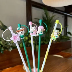 1PC Cute Silicone Straw Plug Reusable Airtight Drinking Dust Cap Cartoon Plugs Tips Cover for 6-8mm Straws