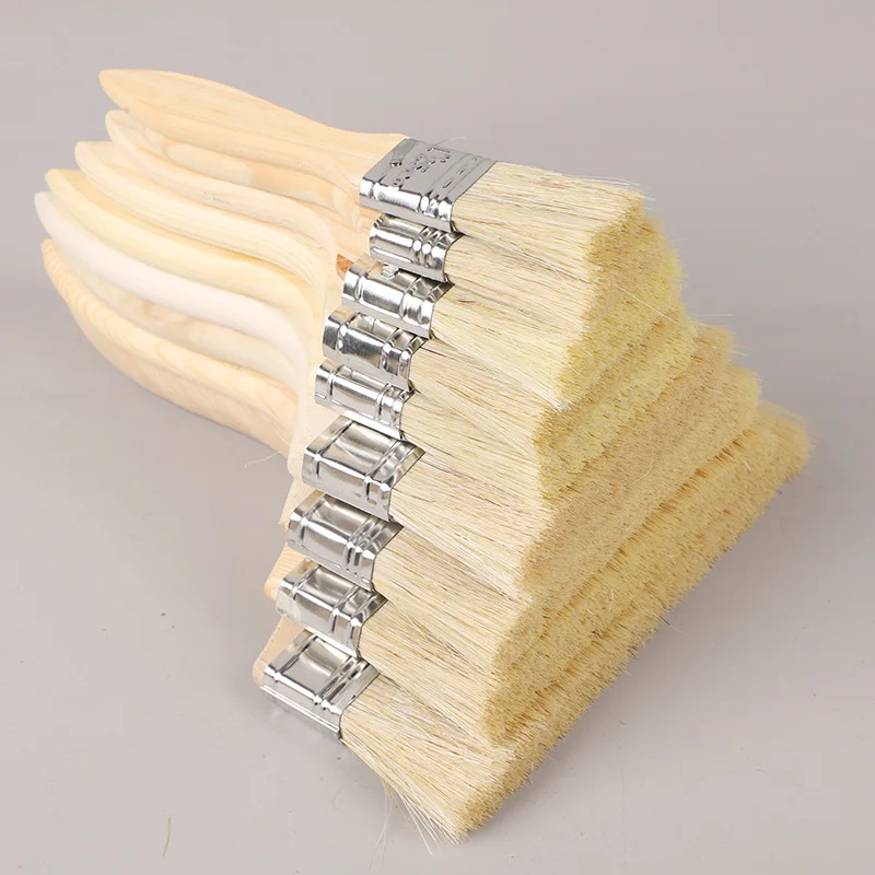 5/10/15/20pcs 1-8 inch Wooden Handle Paint Brush Pig Mane Painting Brushes For Glue Application Wall Furniture Paint Tools