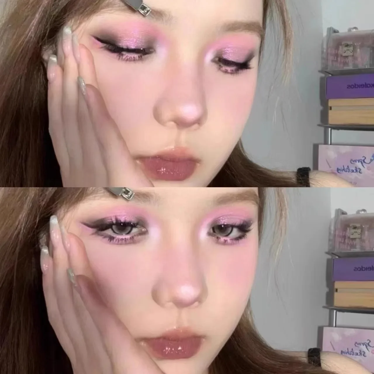 Haggard-sombra de ojos estilo Punk, paleta de sombra de ojos camaleón, brillo, maquillaje de ojos ahumados de larga duración, belleza rara