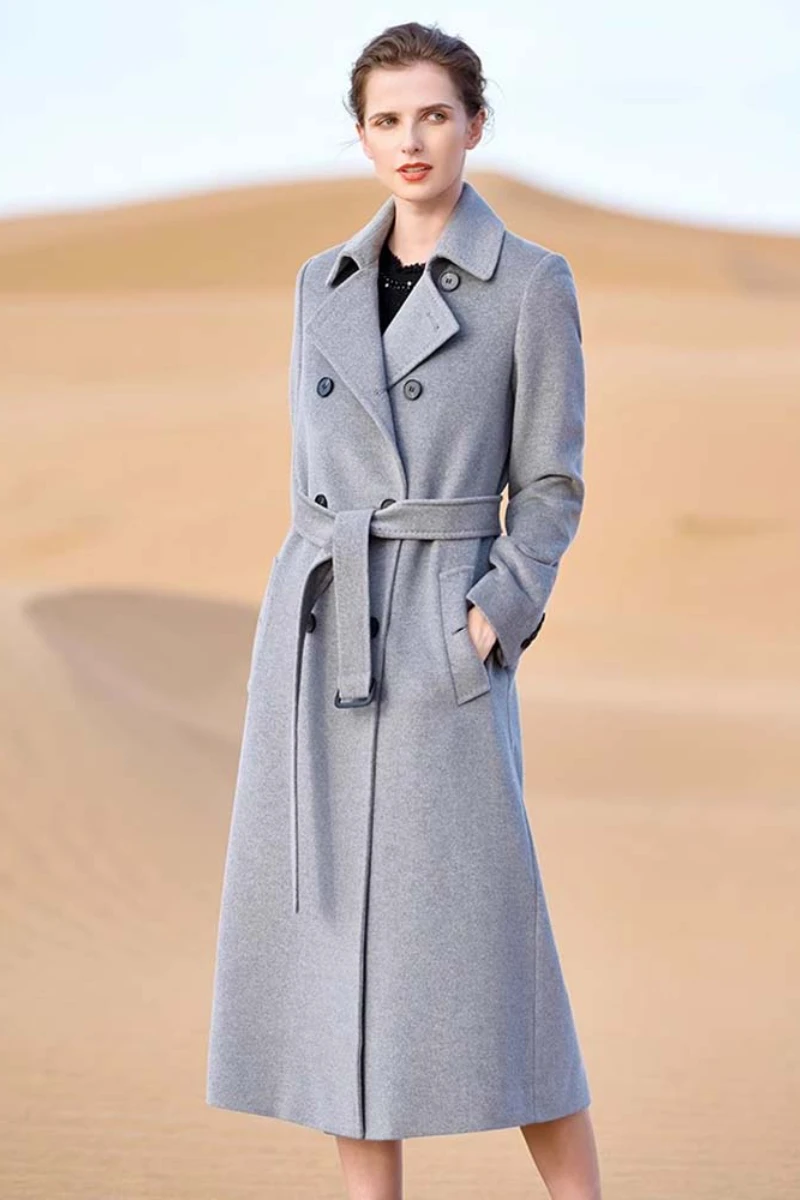 

2024 New Women Mid Length Korean Edition Suit Collar High End Luxury Hepburn Style Coat Women Elegant Versatile Wool Coat