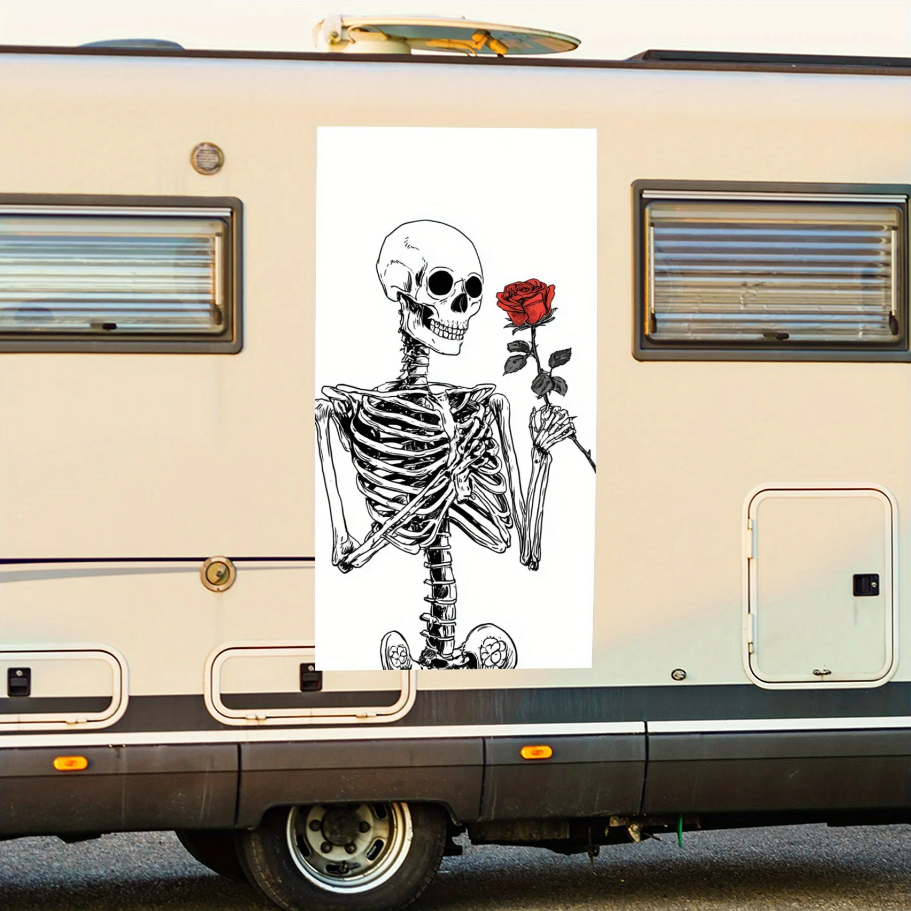 

Skeleton - Vinyl Decal for RV Rear, Waterproof Self - Adhesive Vinyl Stickers for RV Tail and Bumper, Decoration - Protection R