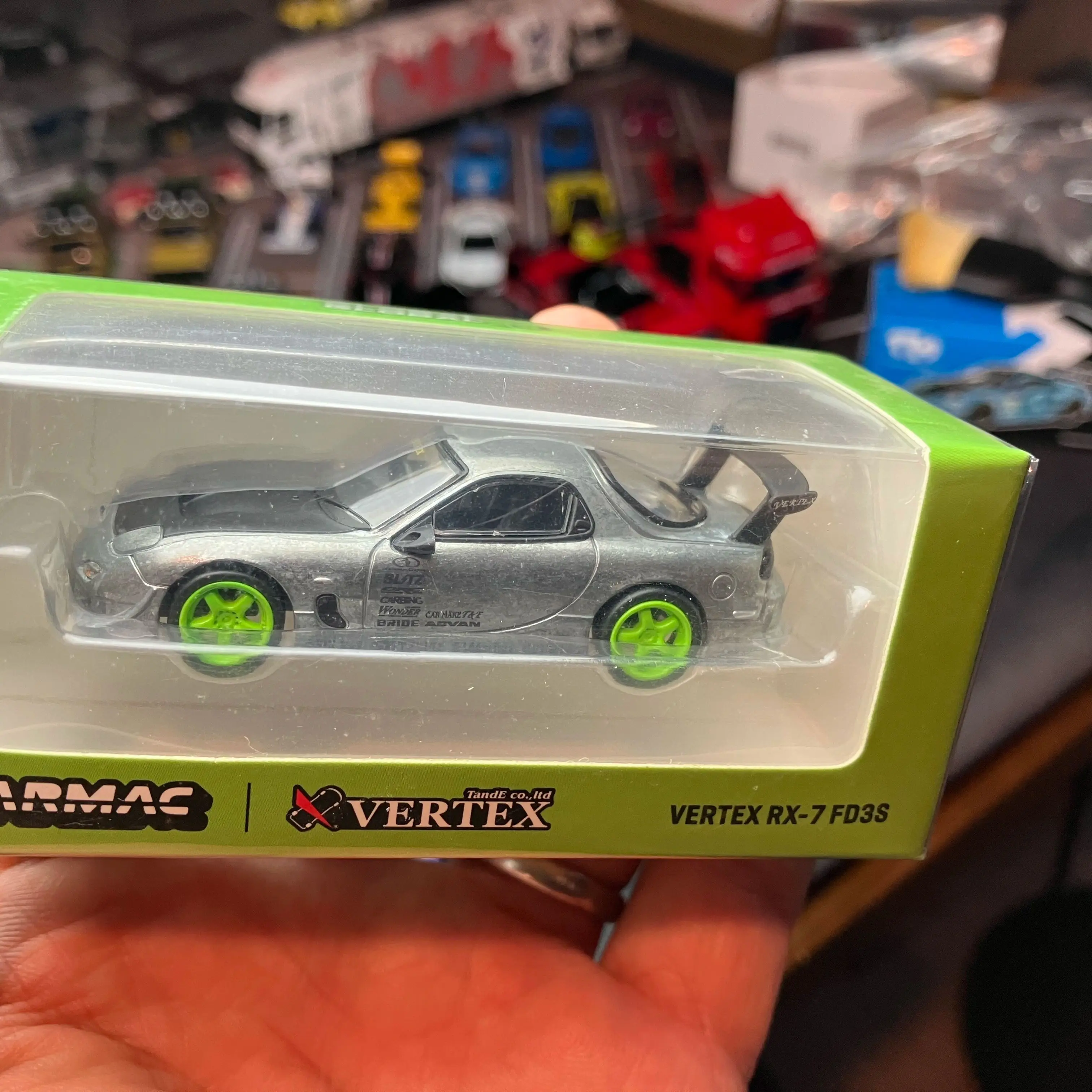 Tarmac 1/64 Chase Car Collector Vertex Rx7 FD3S Diecast Scale Model Car Alloy