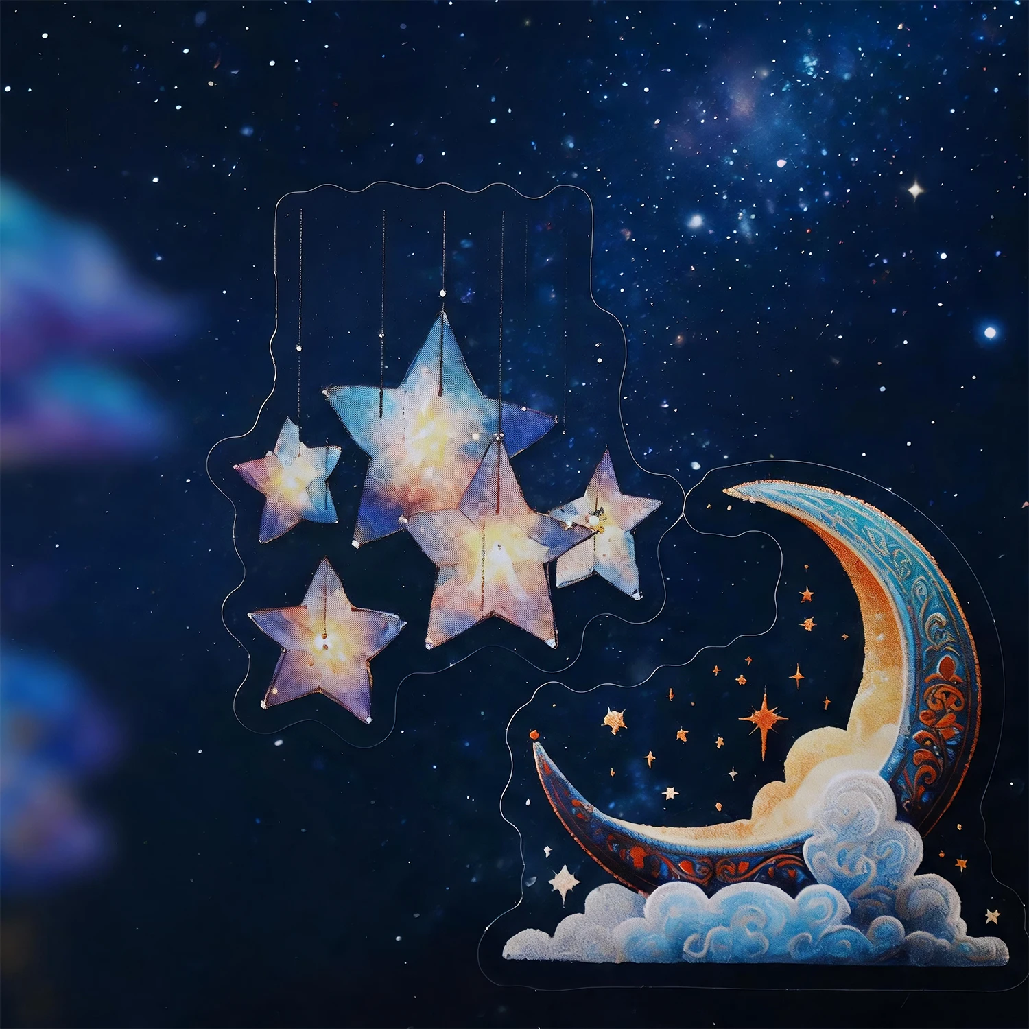 16 autocollants décoratifs Kawaii en PET, série Nuage, Étoile, Lune, pour DIY, journal, scrapbooking, papeterie esthétique