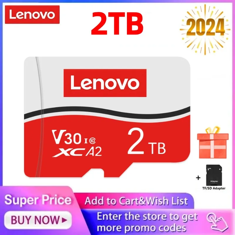 Lenovo Ultra Memory Card 2TB 1TB Micro Tf SD Card Speed Up To 100MB/s Normal Full Size 512G Large Capacity Tf Card Free Delivery