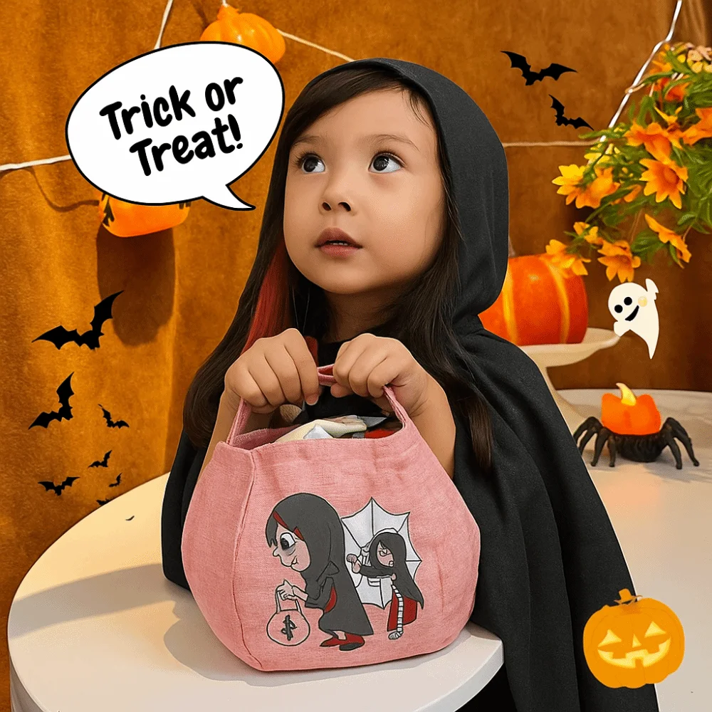 かわいい面白いハロウィンキャンディバッグ収納バケツナイロントリックオアトリートバッグ印刷ギフトポーチカボチャハンドバッグフェスティバル