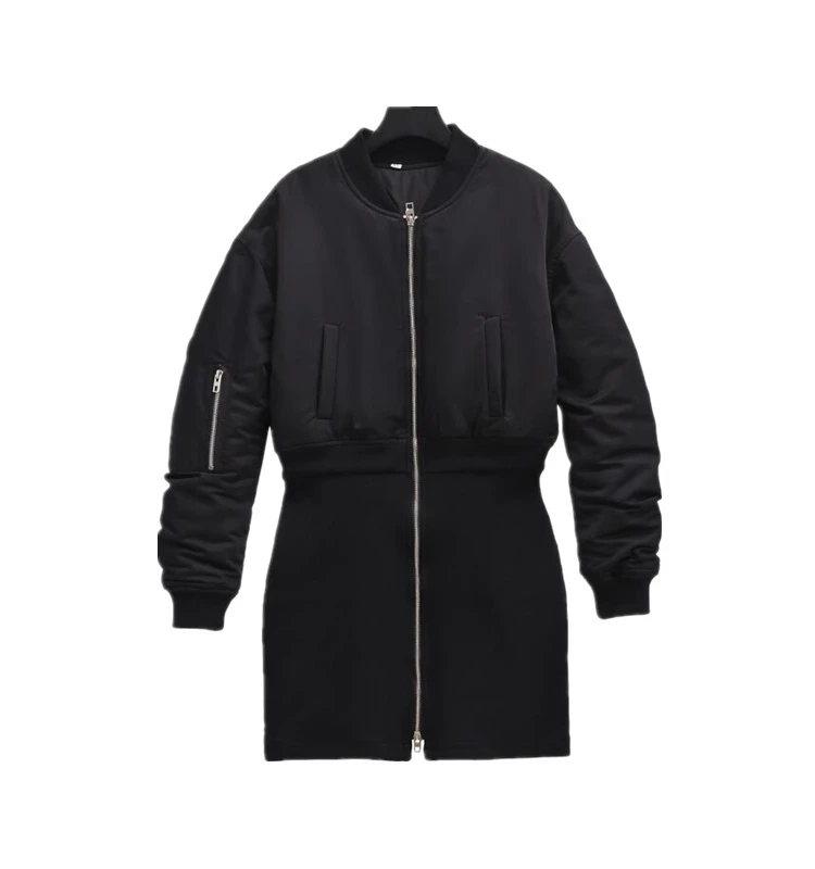 

Fall Winter New Women's Pilot Jaet Dr Sle ort Dr 4432254 800 Zipper Closure Long Sve Slim Fit Cotton Coat