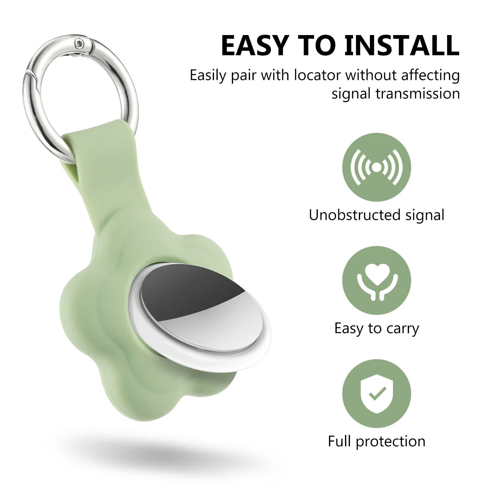 4 stuks beschermende siliconen hoes schokbestendig anti-kras hoesje sleutelhanger houder compatibele tracker over