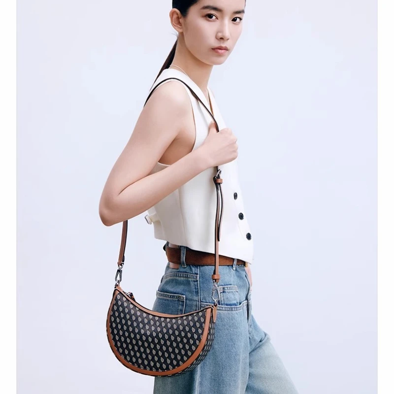 DISSONA Women's Handbag 2025 New Lucky Pouch Shoulder Bag Crossbody Bag Underarm Crescent Bag