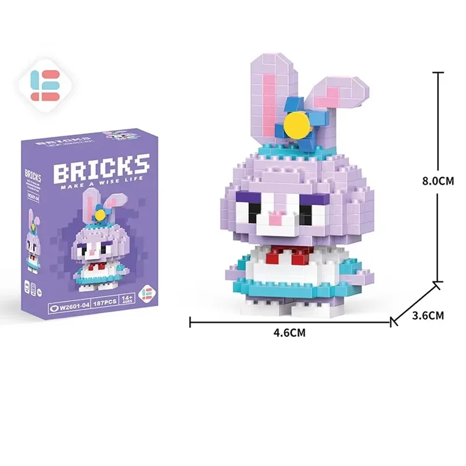 2026 Disney Stitch juguetes de bloques de construcción Pikechu lega Anime personaje de dibujos animados modelo Juguete de bloques de construcción para niños regalo