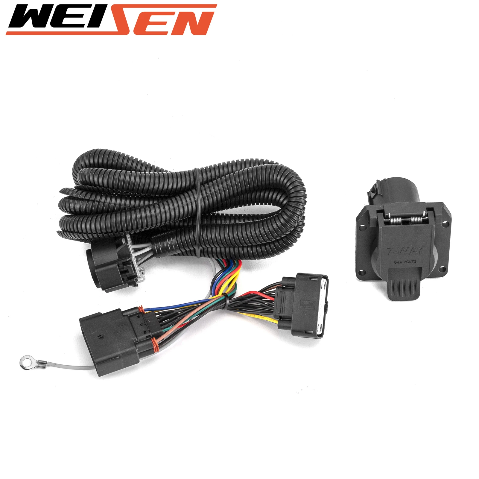 

7-Pin RV Blade Trailer Wiring Harness Connect Tail, Brake, Reverse, Turn Signals, Brakes for 2015-2020 8th Gen Ford F-150 All