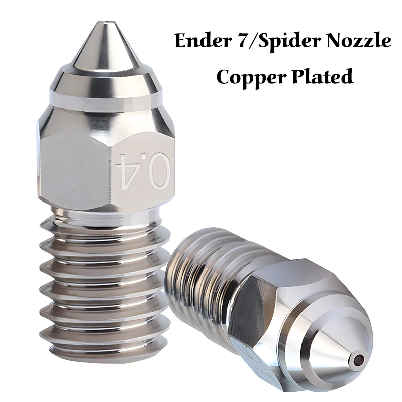 2pcs High Quality Ender 7 Copper Plated Nozzle Spider 3D Printer Parts M6 Thread High Speed Nozzle For Ender-7 Spider Ender-5 S1