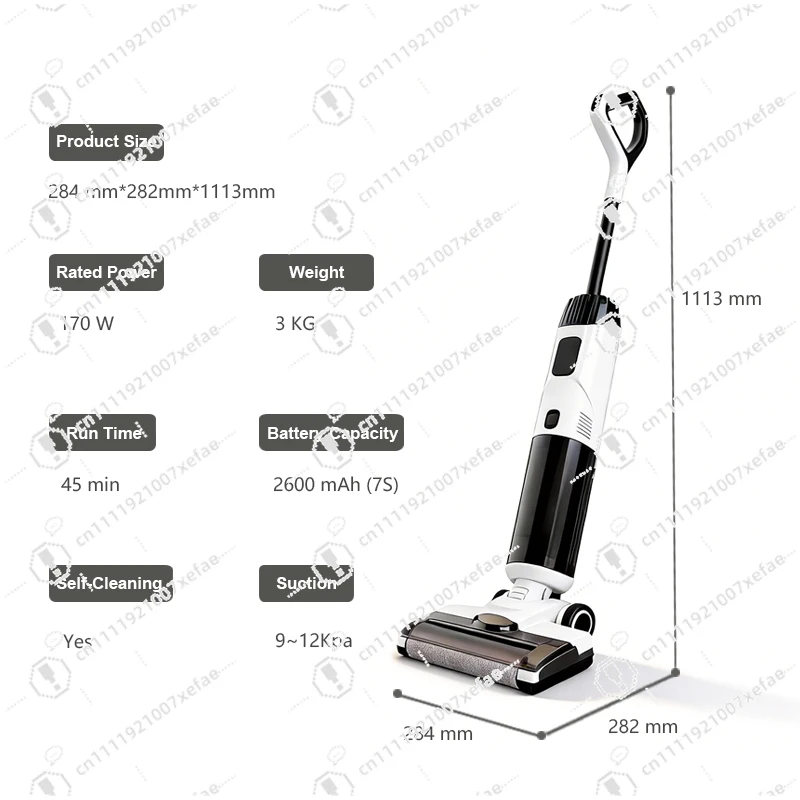 Powerful wet and dry vacuum cleaner with LED display, filter, suitable for large area floor cleaning