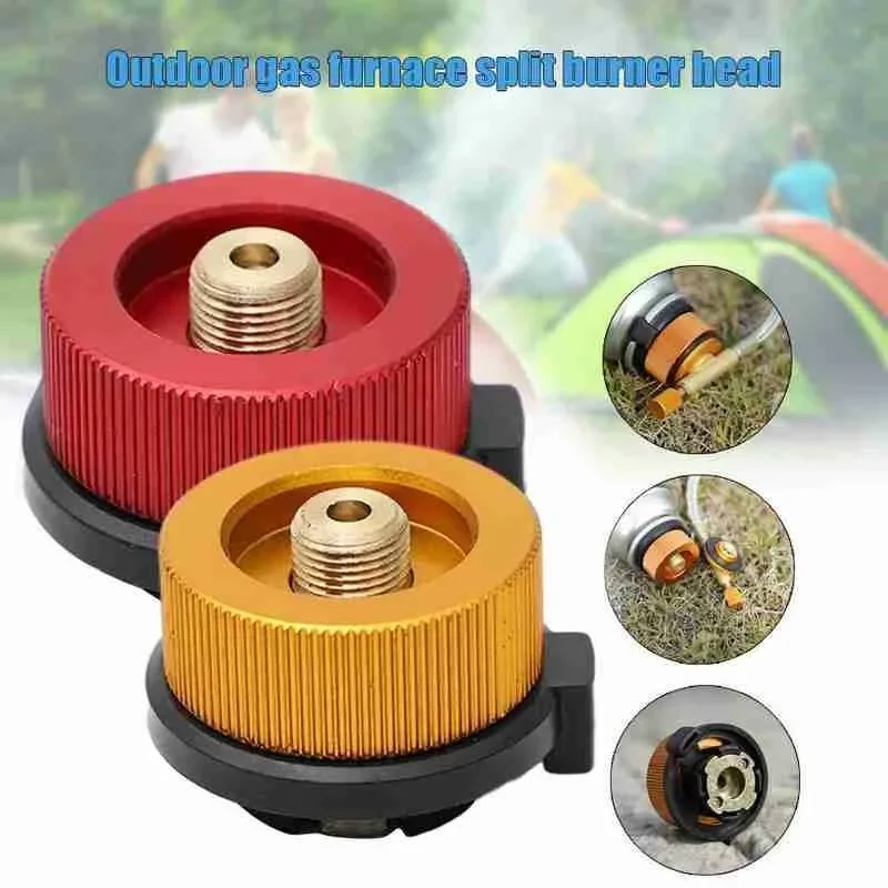 Outdoor Camping Mountaineering Stove Split Conversion Head Locking Card Automatic Closing Split Stove Connector Gas Tank Adapter