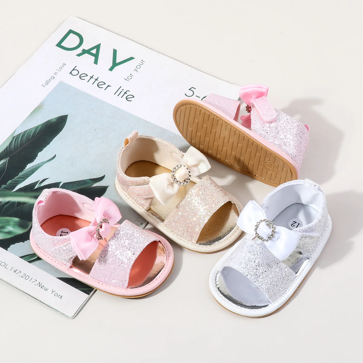 

Baby Girl's First Walking Indoor Outdoor Toddler Shoes For 0-18 Months Summer Sandals Cute Design High Quality TPR Sole