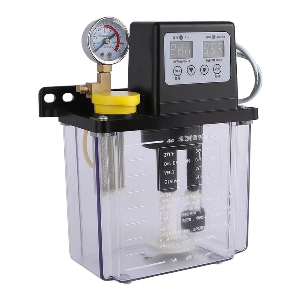 Digital Lubricant Pump 110V 28W 1L Capacity for CNC Punch Press Cutting Machine and Milling Machine Lubrication