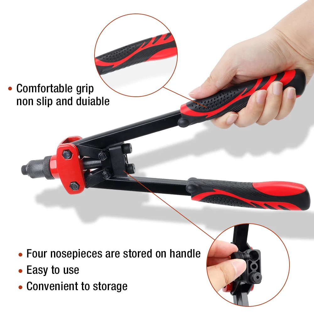 3.2mm-4.0mm-4.8mm Manual Rivet Gun, Professional Riveting Set, Home Riveting Machine, Fast Riveting Tool, 60PCS Rivets Optional