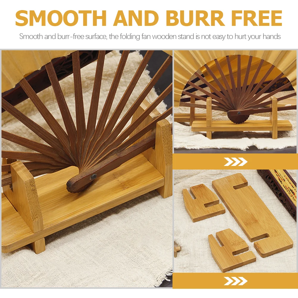 Japanese Style Fans Stand Folding Fan Holder Wood Display Base for Traditional Chinese Style Folding Fans