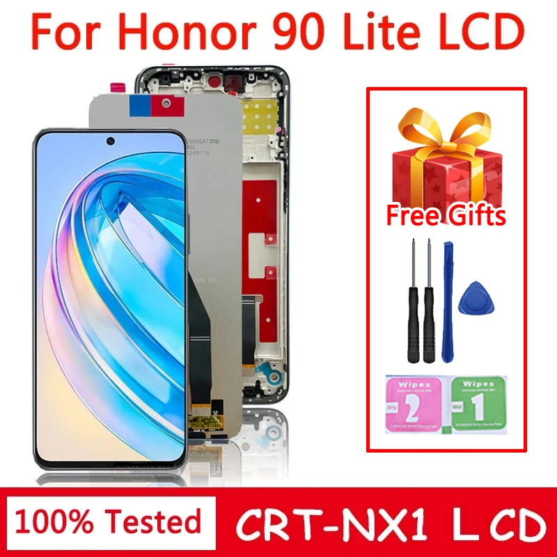 Test 6.7'' For Huawei Honor 90 Lite CRT-NX1 LCD Display Touch Screen Digitizer Assembly For Honor90 Lite 90 Lite LCD Frame