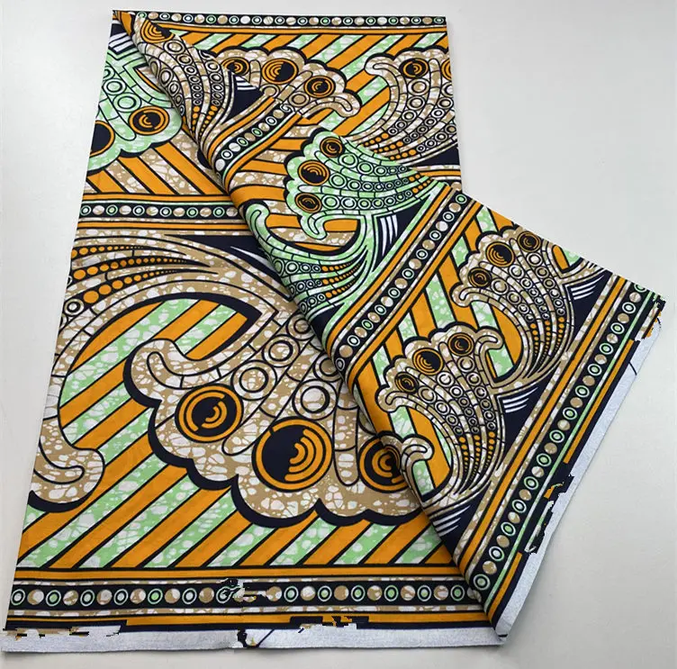 قماش 100% قطن باتيك أنقرة قماش أحدث مطبوعات شمع أفريقي حقيقي مضمونة لفستان الحفلات 6 ياردات S09 #6