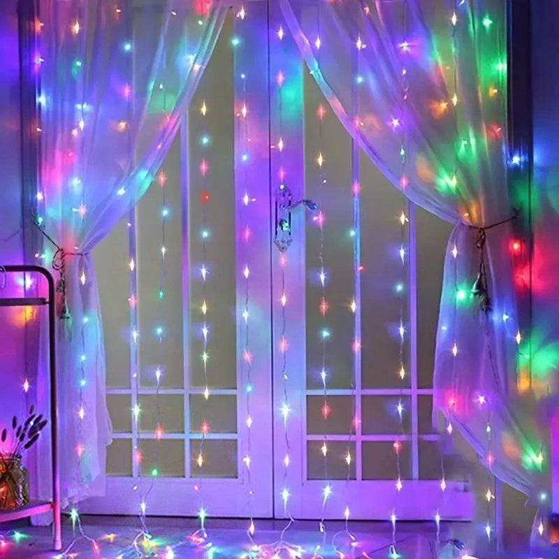 عيد الميلاد USB الستار سلسلة غرفة نوم الجنية أضواء 8 وضع LED جارلاند عن بعد للحزب حديقة ديكورات منزلية لحفل الزفاف السنة الجديدة #5