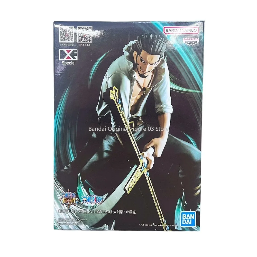 Em estoque bandai banpresto dxf especial uma peça dracule mihawk anime figura de ação brinquedo presente modelo coleção hobby