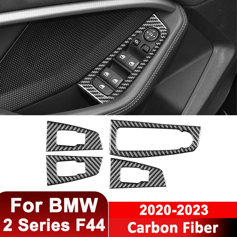 

For BMW 2 Series F44 2020-2023 Carbon Fiber Car Window Lifter Control Switch Panel Frame Decorative Sticker Auto Interior Parts