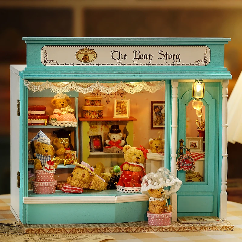 

Mini Doll House 3D Puzzle Assembly Building Model Making Room Toys Home Educational Wooden Toys For Children Gifts Dollhouse