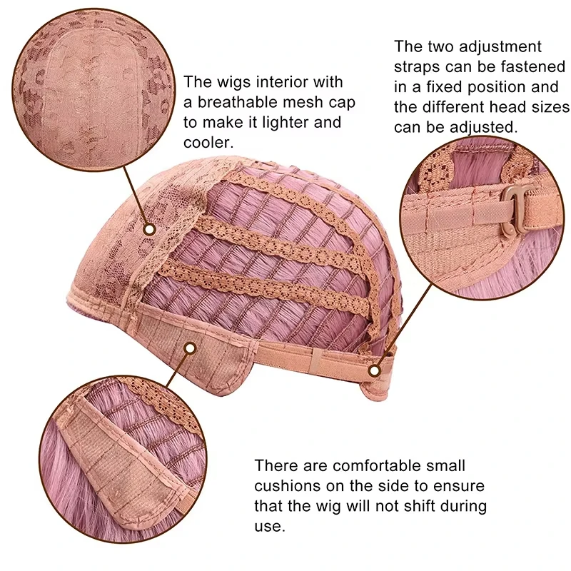 غاكا شقراء الاصطناعية طويلة متموجة المرأة شعر مستعار مع الانفجارات رقيق لوليتا تأثيري الشعر مقاومة للحرارة شعر مستعار للحزب اليومي #6