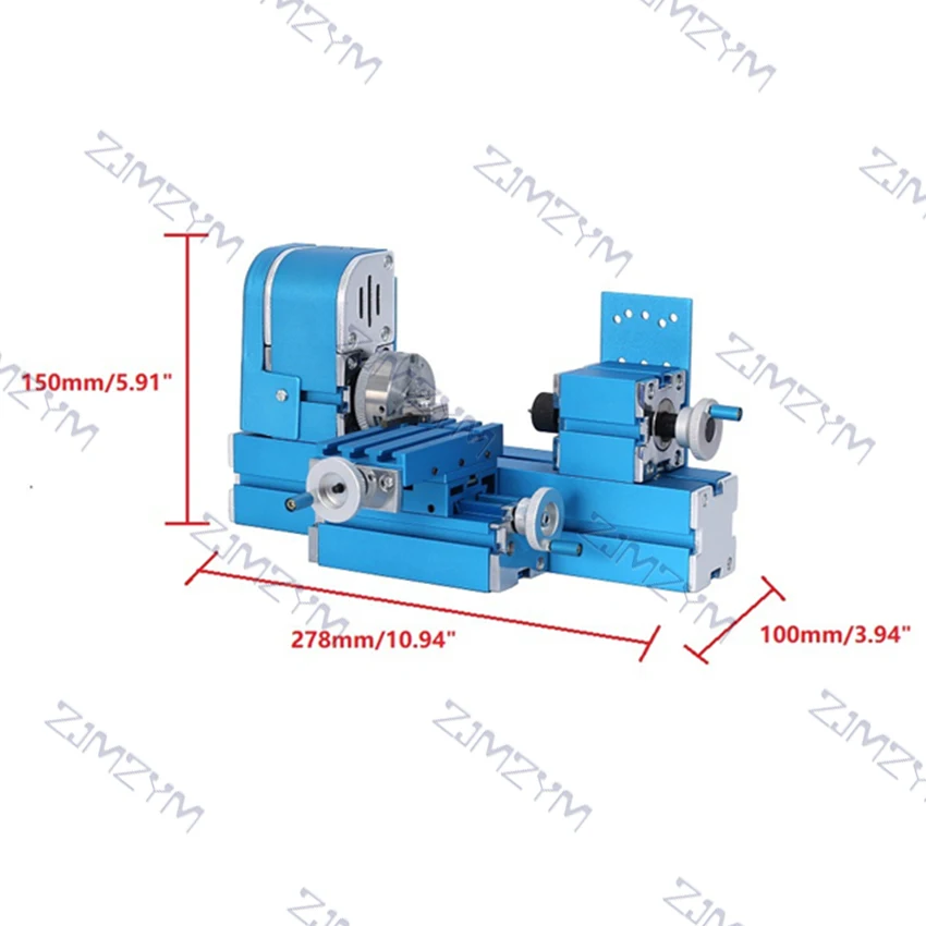 W10003 Mini Metal Lathe Machine DIY Mini Lathe Woodworking Lathe Machine Metal Aluminum Processing Tool Micro Lathe 100V-240V