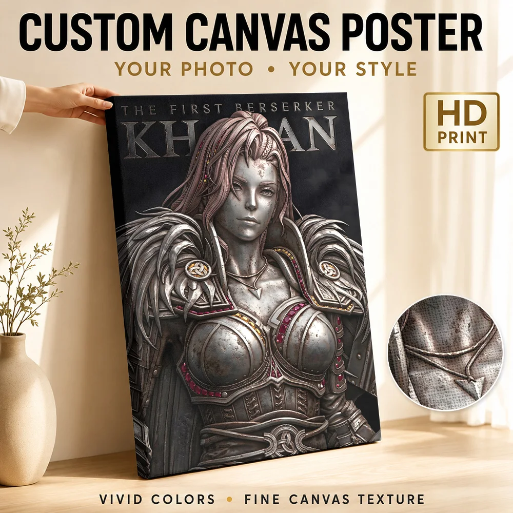 Póster en lienzo con retrato del primer guerrero Berserker Khazan, arte de pared en lienzo estético moderno personalizado para decoración de pasillo de oficina