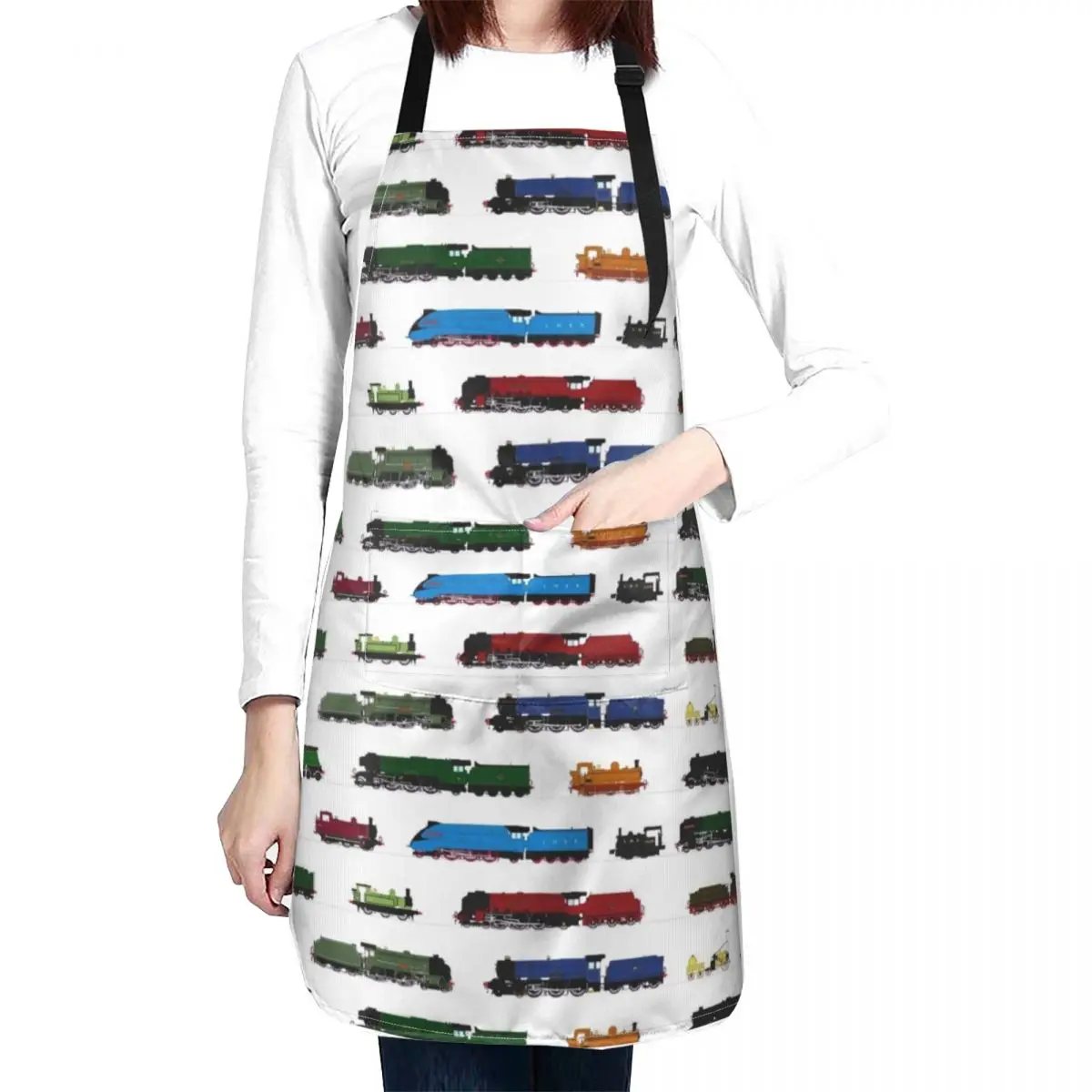 Iconic British Steam Trains Apron Smock for hairdressing Kids professional hairdresser Apron