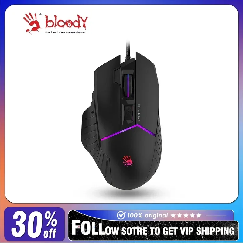 A4tech Bloody W95MAX Wired Mouse RGB 8 Programming Key Customized Pc Gamer Laptop Accessories Office E-sports Gaming Mouse Gifts