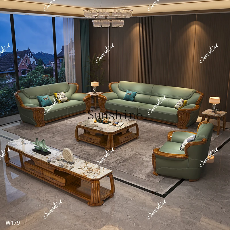 

New Chinese-style ebony high-end luxury villa living room square coffee table FT