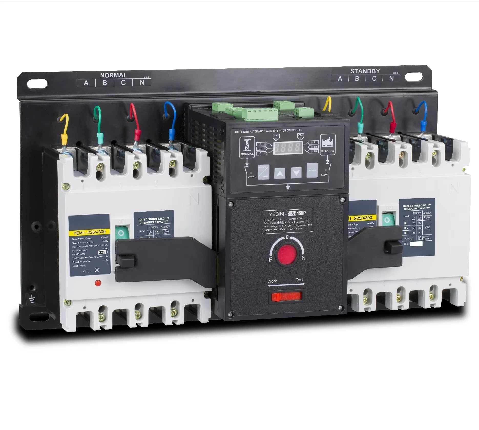 123  YUYE  Integrated Split Type ATS on OFF Switch 63A 125A 250A 400A 630A 3P/4P Automatic Transfer Switch With Remote Control