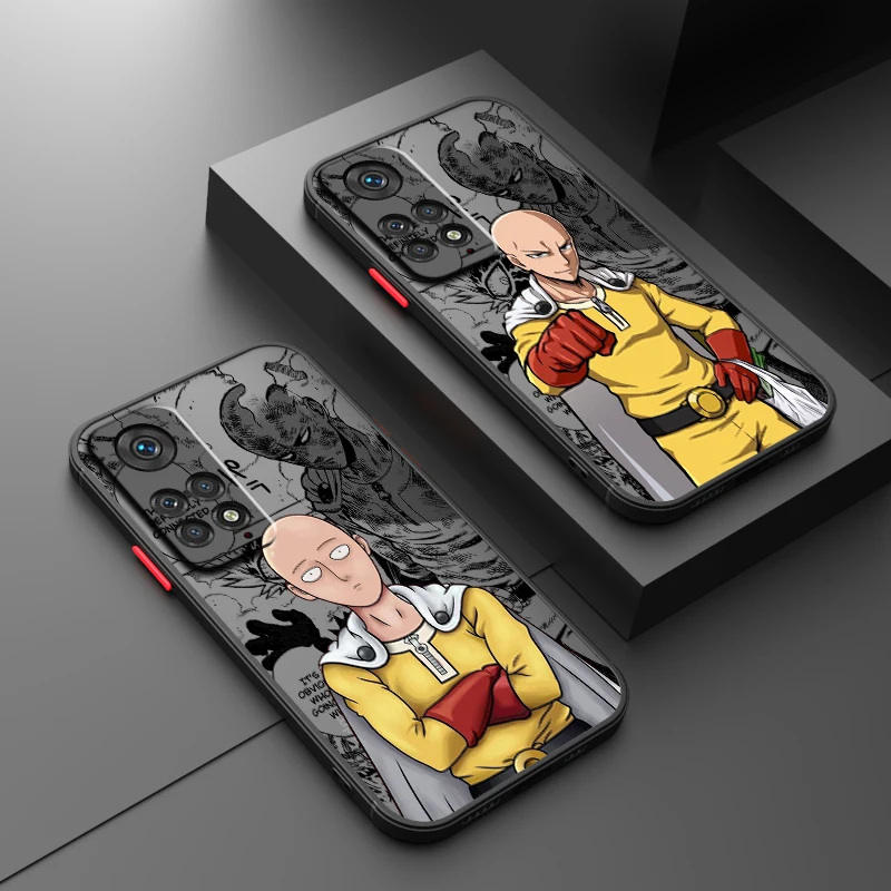 Anime One Punch Man Comics Frosted Translucent For Redmi Note 13 12 12S 12T 11 11T 11E 10 10S 9 Pro Plus 5G Back Phone Case