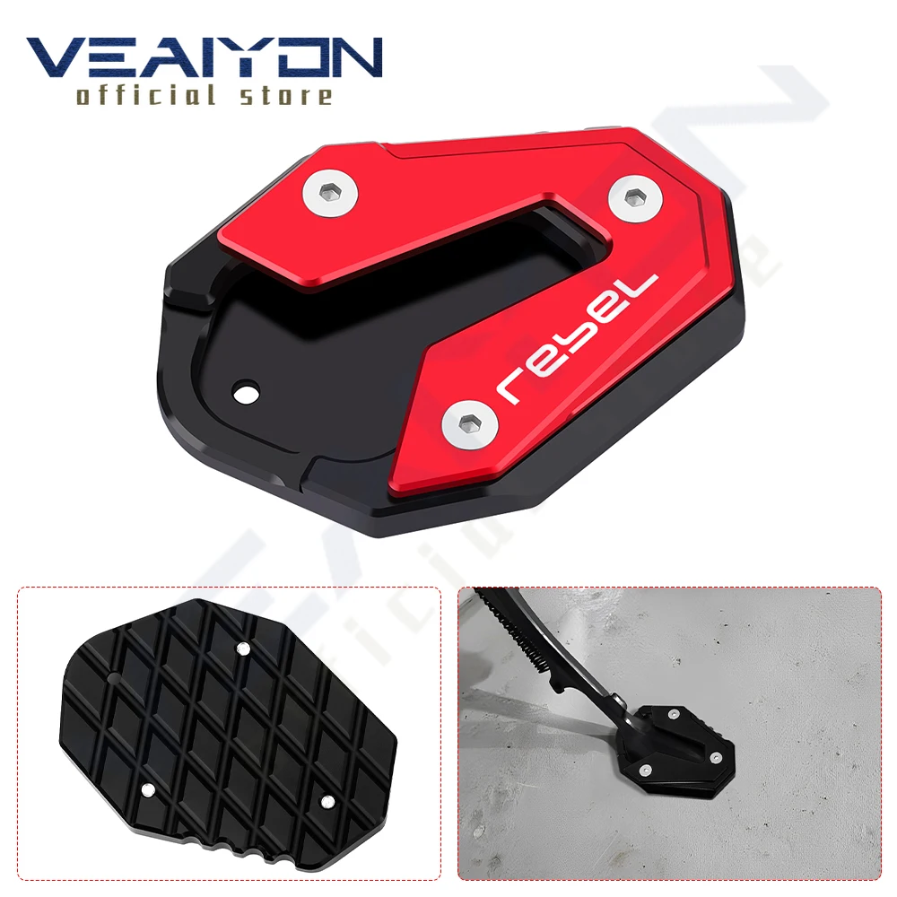 

For Rebel 1100 rebel1100 2020 2021 2022 2023 Motorcycle Accessories Aluminum Kickstand Side Support Stand Extension Pad plate