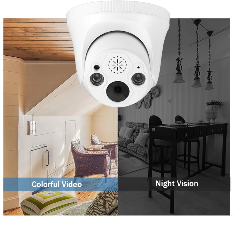 HJT Built-in WIFI Camera 5MP/2MP Starlight level Night Vision Humanoid Detection TF Card Two-way Audio Dome Surveillance Camera