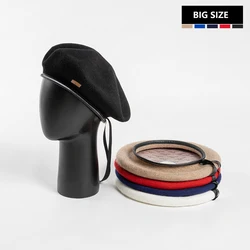 Unisex Wool Beret With Lining and Adjustable Ribbon Band Fashion Beret Hat