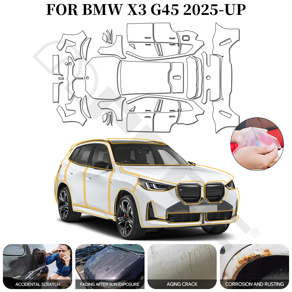 

9Mil For BMW X3 G45 Sport30 M50 M Sport 2025 PPF Car Film Pre-Cut Paint Protection Film TPU Invisible Anti-scratch Resistant