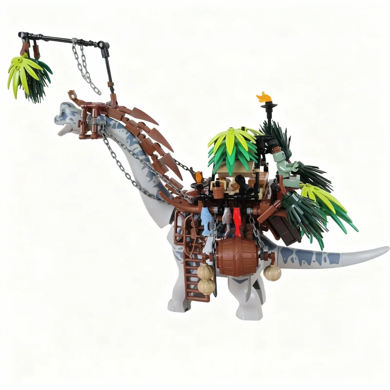 

402PCS MOC Medieval Castle Dino Rider Br Mmkr X Model Premium Display Assembly Building Blocks DIY Creative Gift Collectible Set