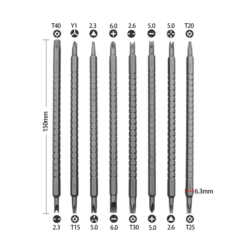 Binoax 18 in 1 Magnetic Screwdriver Set Double Head Electrical Tools Slotted Phillips Torx Triangle Herramientas