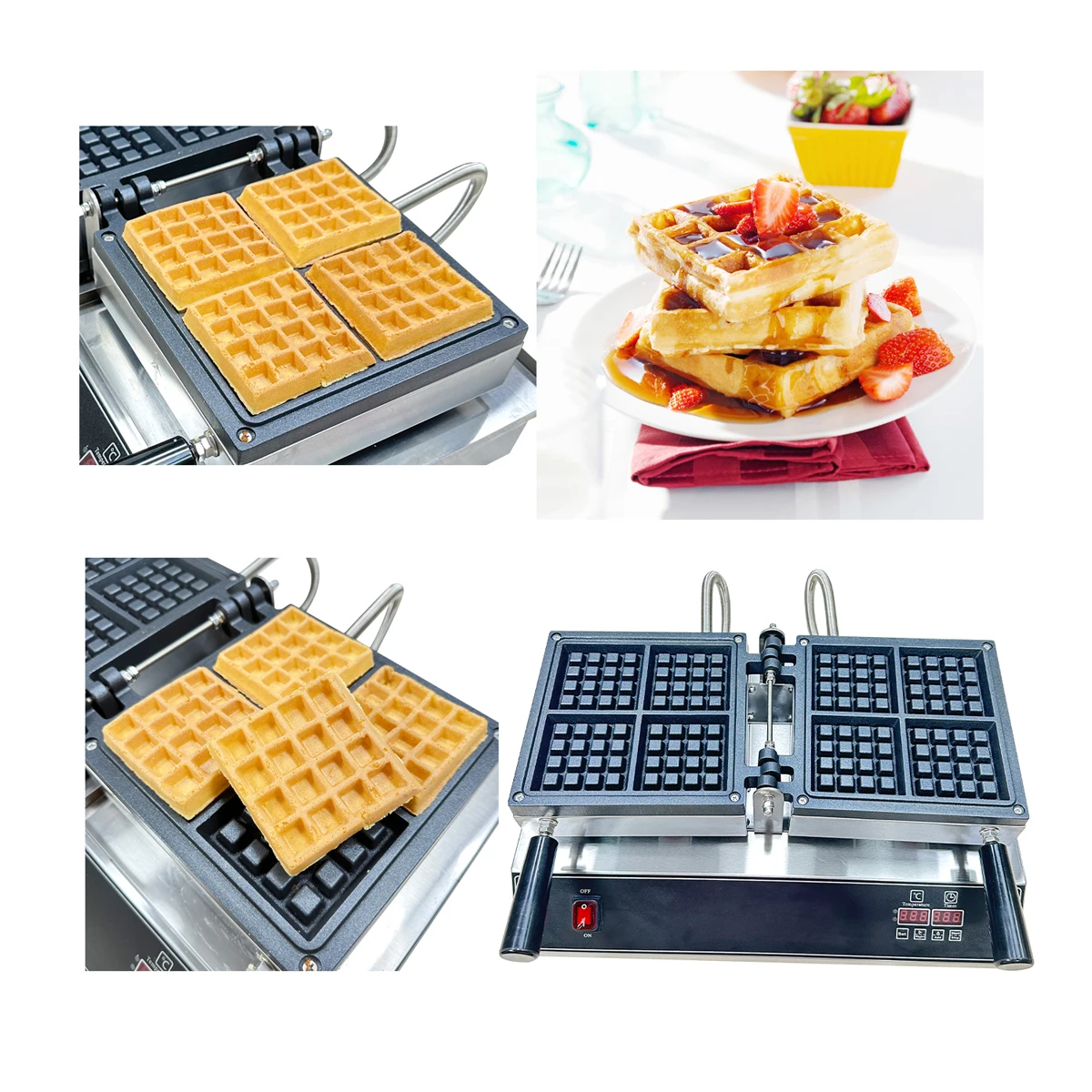 

Popular Sale Commercial Waffle Maker square Shape Wafflea Machine with CE