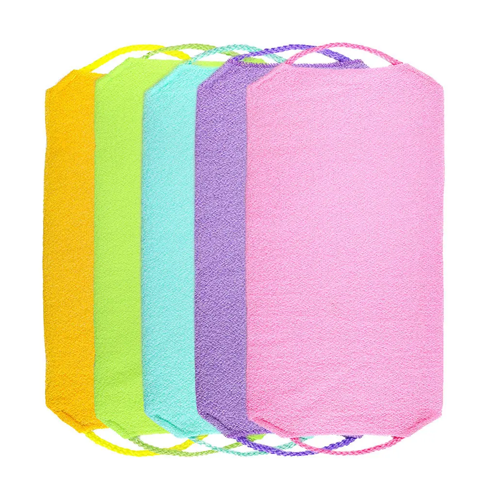 

5Pcs Bathing Back Scrubber Exfoliating Body Washer Long Strap Shower Skin Cleaner Gentle Back Scrubber Belt for Smooth Healthy