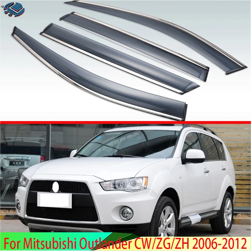 For Mitsubishi Outlander CW/ZG/ZH 2006-2012 Plastic Exterior Visor Vent Shades Window Sun Rain Guard Deflector 2008 2010 2011